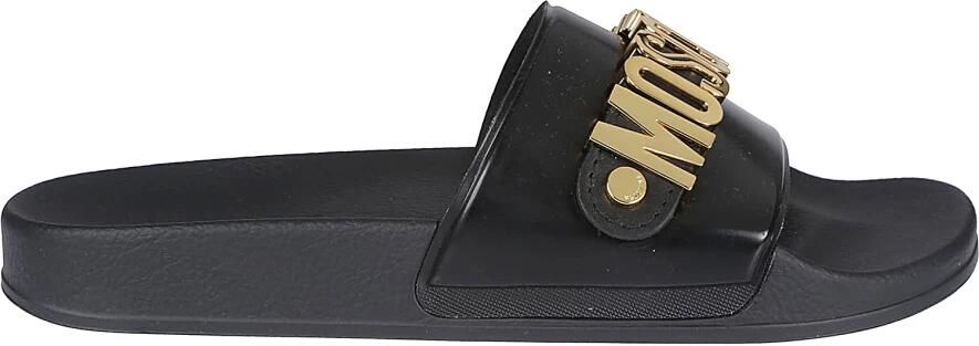 Moschino Logo Print Pool25 Slippers