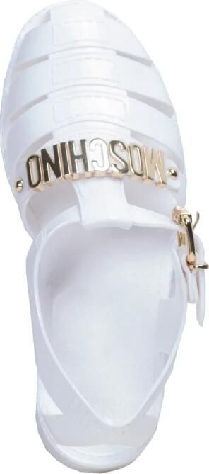 Moschino Metallic Letters Jelly Sandal
