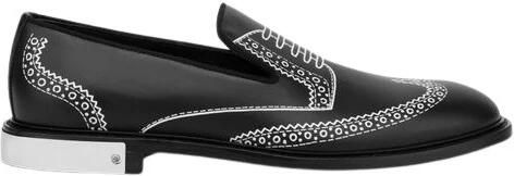 Moschino Mocassins van bedrukt kalfsleer