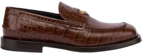Moschino Mocassins van kalfsleer met krokodillenprint