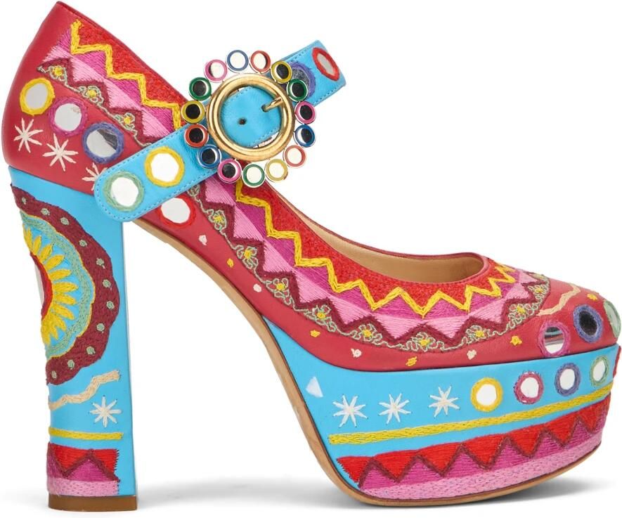 Moschino Pumps met hoge hak plateau en bandje