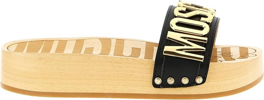 Moschino Sandalen van kalfsleer en hout