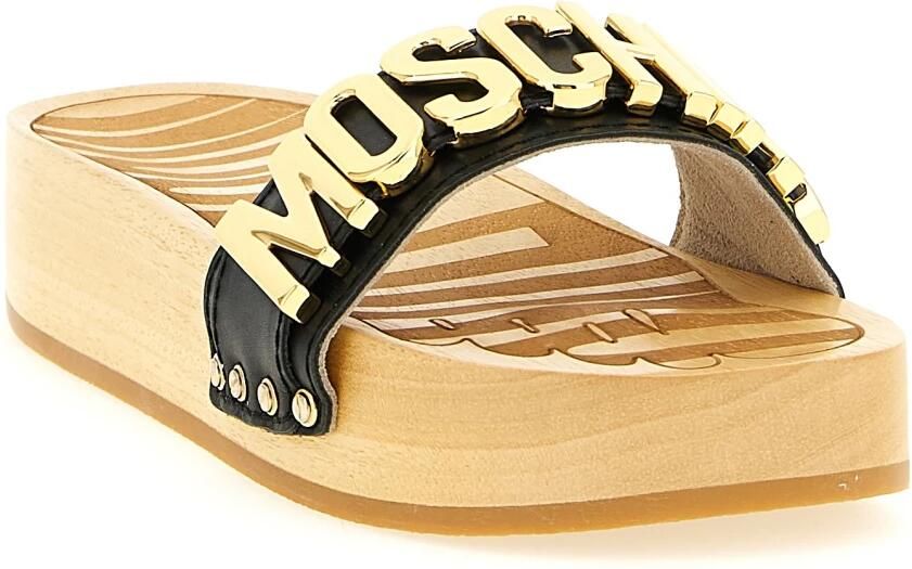 Moschino Sandalen van kalfsleer en hout - Foto 3