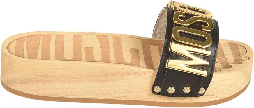 Moschino Sandalen van kalfsleer en hout