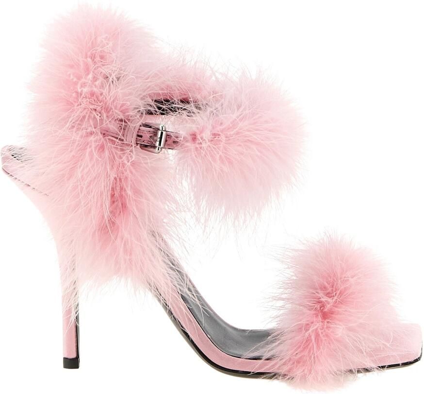 Moschino Satijnen Sandalen met Veren