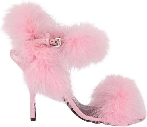 Moschino Satijnen Sandalen met Veren - Foto 1