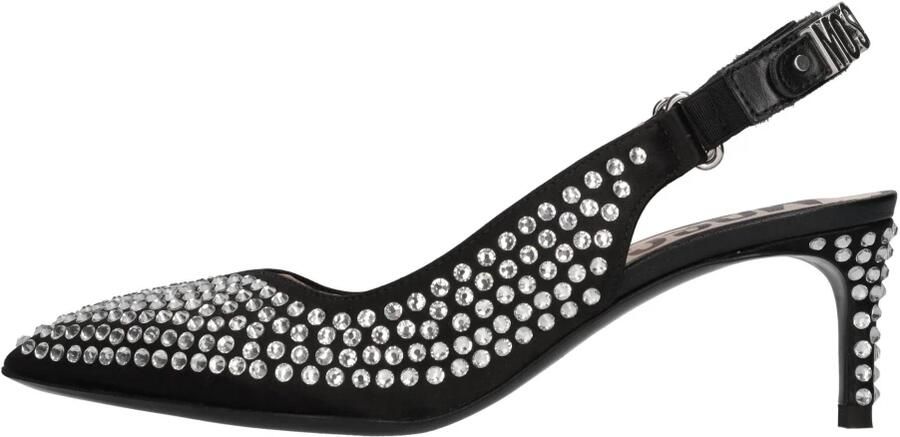 Moschino Slingback Pumps van stof en strassteentjes