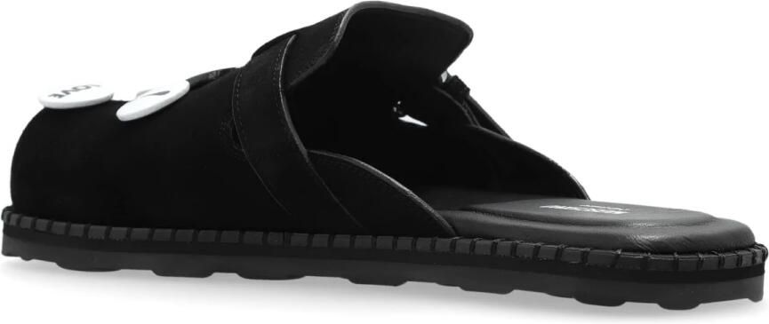 Moschino Suède Muiltjes met Appliqués