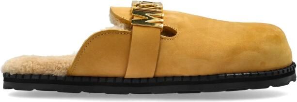 Moschino Suède Mules met Turtleneck en Logo