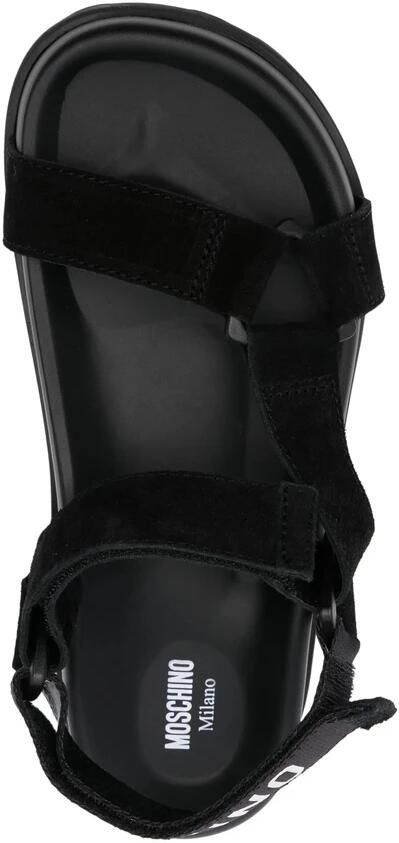 Moschino Zwarte Touch-Strap Flatform Schoenen