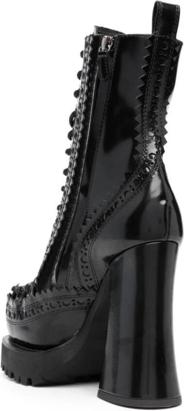 Moschino Zwarte veterschoenen van leer Zwart Dames