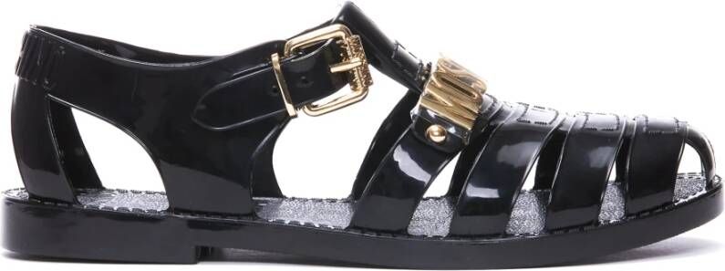 Moschino Platte sandalen Black Dames
