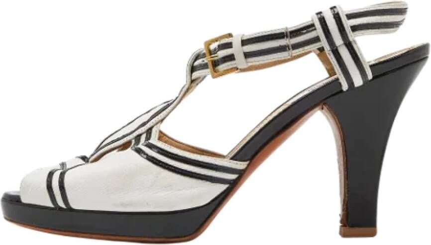 Moschino Pre-Owned Pre-owned Leather sandals White Dames