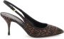 Moschino Luxe Jacquard Slingback Pumps Brown Dames - Thumbnail 1
