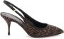 Moschino Jacquard Logo Slingback Pumps Brown Dames - Thumbnail 1