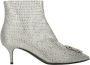 Moschino Rhinestone Pointed Toe Kitten Heel Boots - Thumbnail 1