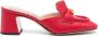 Moschino Rode Leren Sandalen met Gouden Logo Red Dames - Thumbnail 1
