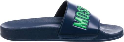 Moschino Rubber Sliders voor Heren Blue Heren