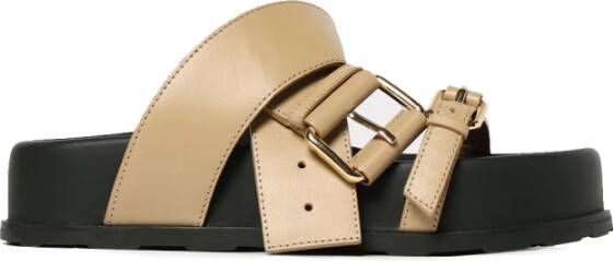 Moschino Sandalen met lage plateauzool en riem