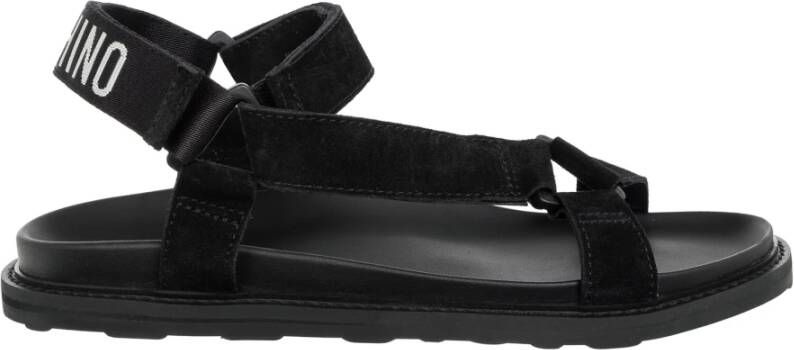 Moschino Sandalen met verstelbare band effen kleur