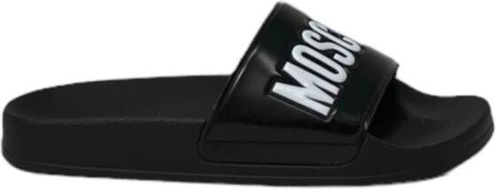 Moschino Rubberen slippers met logo Zwart Dames