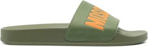 Moschino Heren Logo Slippers Groen
