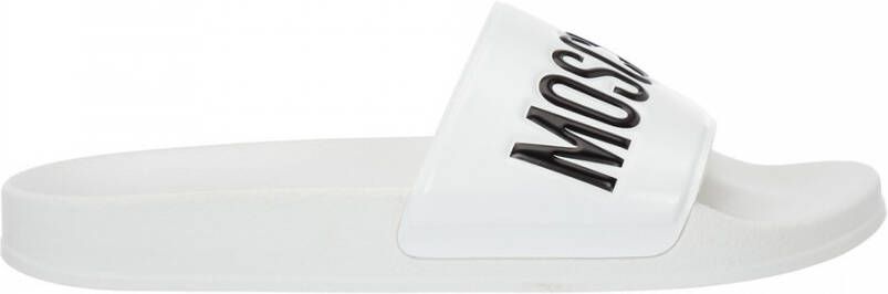Moschino Witte Logo Zwembadschoenen White Heren
