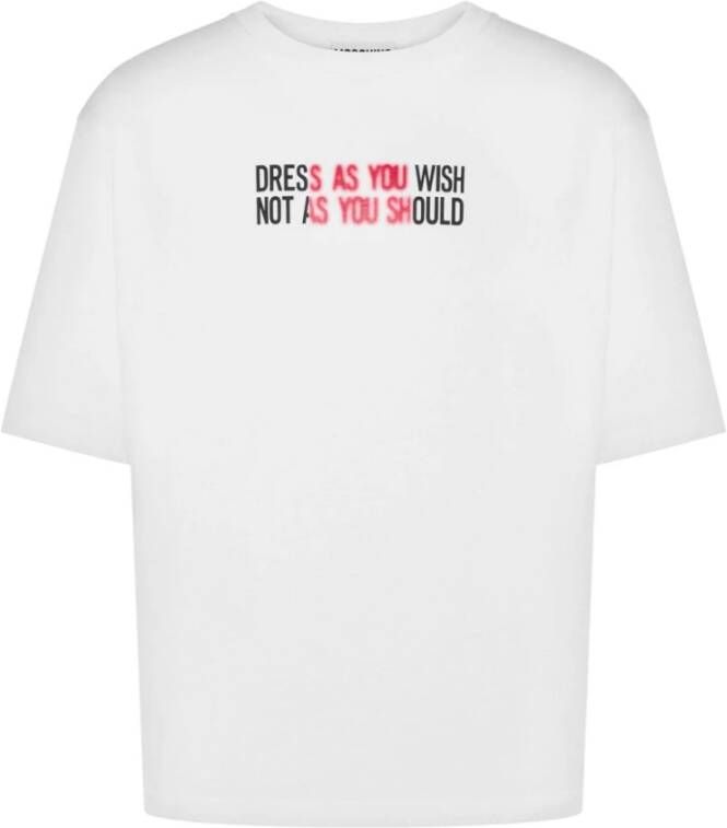 Moschino Slogan Print Logo Crew Neck T-shirt