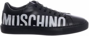 Moschino men shoes leather trainers sneakers Serena Zwart Heren