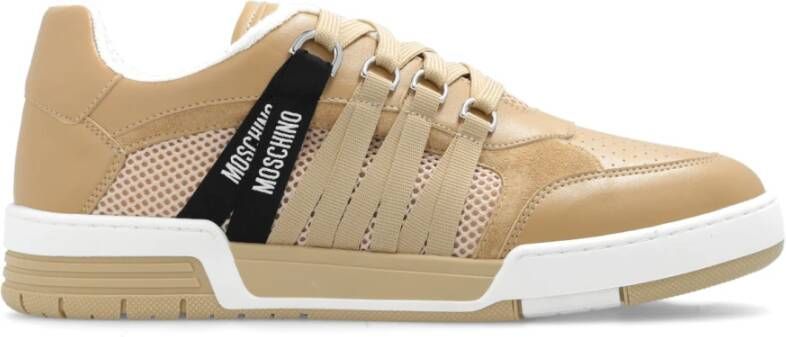 Moschino Sneakers met logo Beige Heren