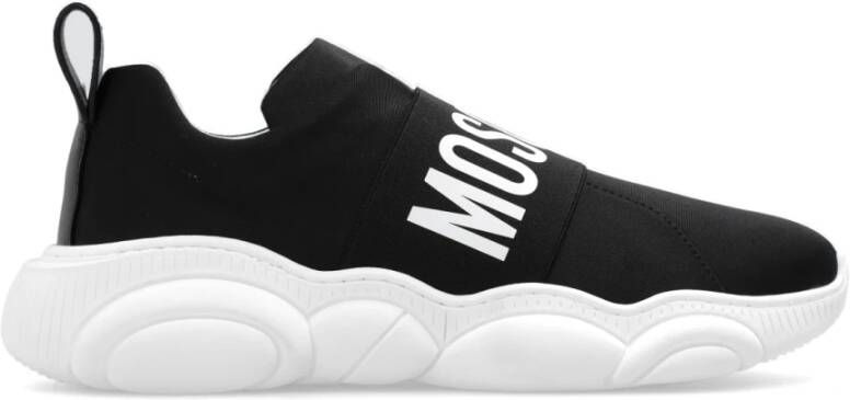 Moschino Zwarte sneakers met contrasterend logo Zwart Dames