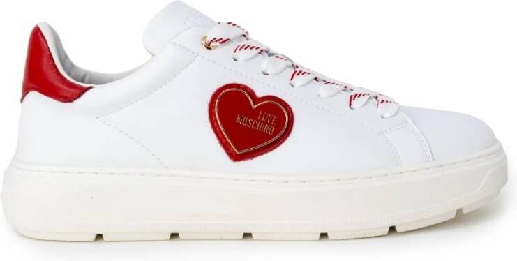 Love Moschino Sneakerd.bold40 vitello bianco+ross Ja15384G1Gia110B Rood Dames