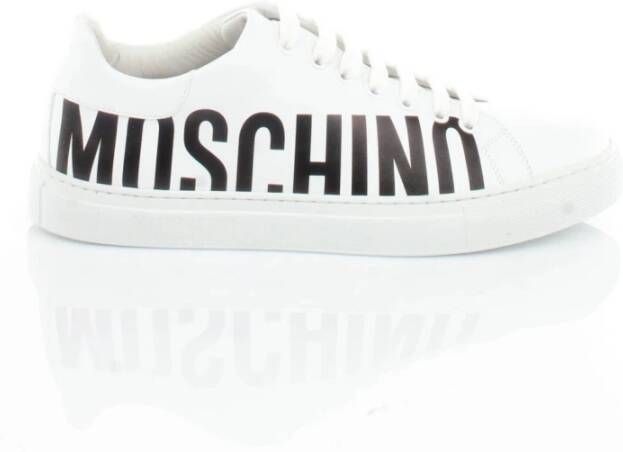 Moschino Witte platte schoenen met unieke print en effen design White Heren