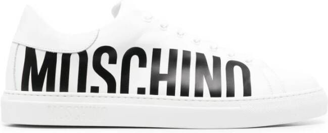 Moschino Witte platte schoenen met unieke print en effen design White Heren
