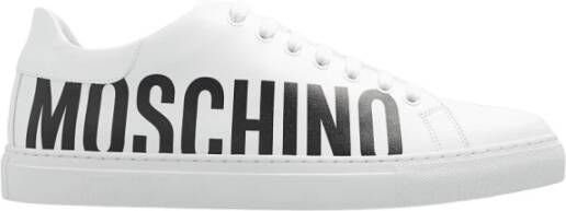 Moschino Witte platte schoenen met unieke print en effen design White Heren