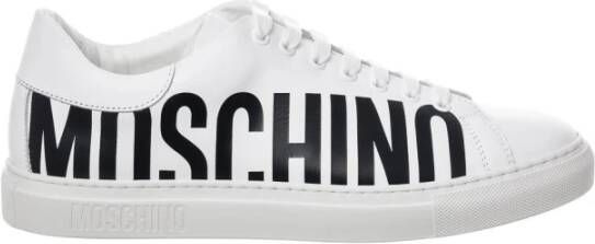 Moschino Witte casual sneakers met contrasterende logo belettering White Heren