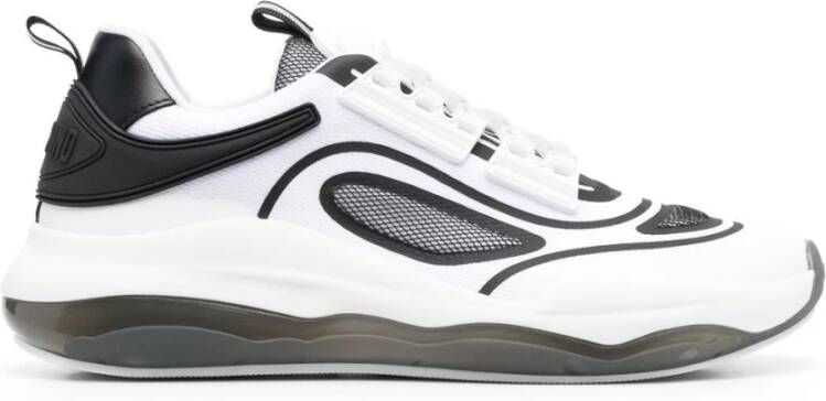 Moschino Witte Leren Panel Sneakers White Heren