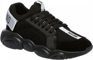 Moschino men's shoes leather trainers sneakers Teddy Zwart Heren