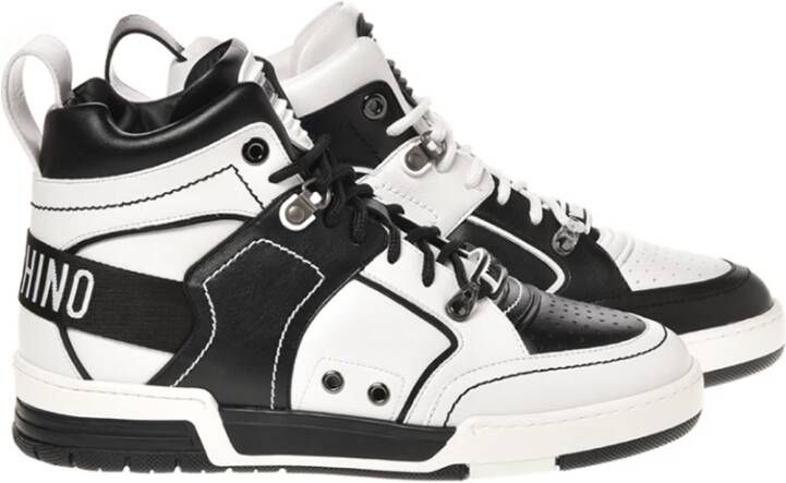 Moschino Contrasterende Hoge Sneakers Black Heren