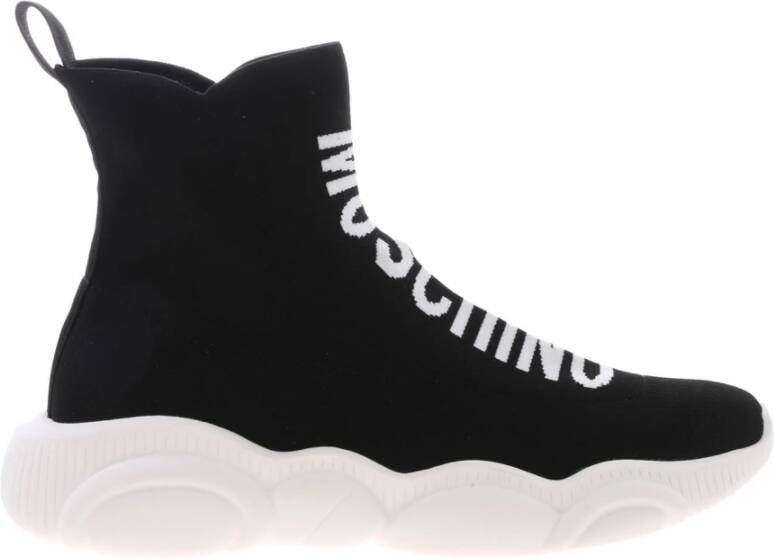 Moschino Zwarte Stretch Sok Sneakers Black Heren