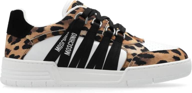 Moschino Sportschoenen met logo Beige Dames