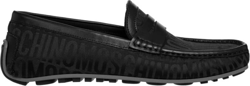 Moschino Stijlvolle Logo Loafers Black Heren