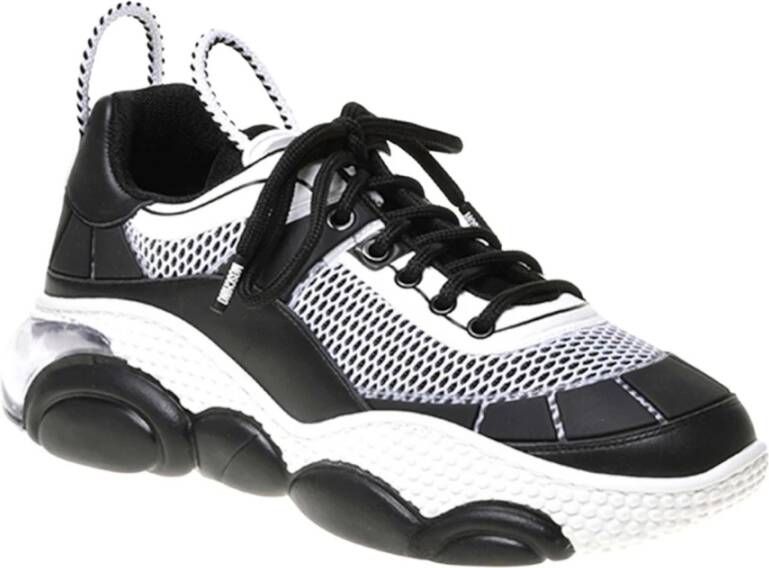 Moschino Zwarte Teddy Sneakers met Mesh en Polyurethaan Bovenwerk Zwart Dames - Foto 2