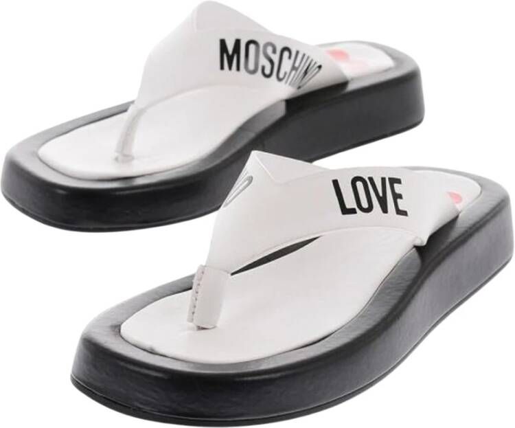 Moschino Tweekleurige Teenslippers voor de Zomer White Dames