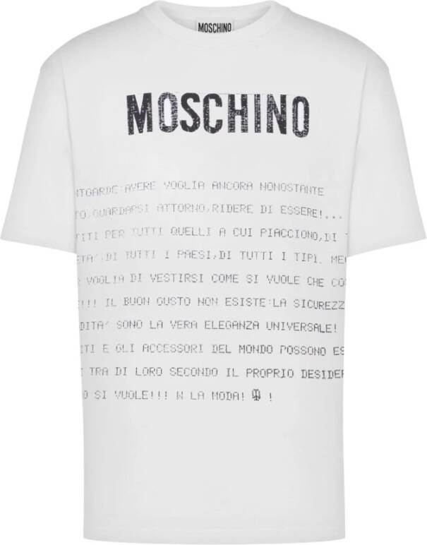 Moschino Wit Slogan Print Crew Neck T-shirt