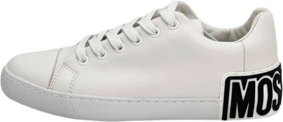 Moschino Witte Leren Sneakers met Logo Hak White Dames