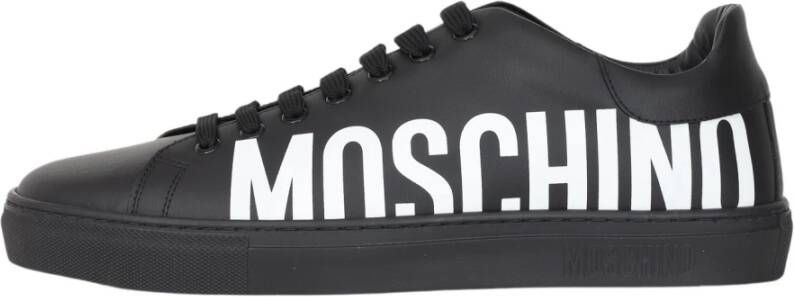 Moschino Zwarte casual sneakers met contrasterend logo Black Heren
