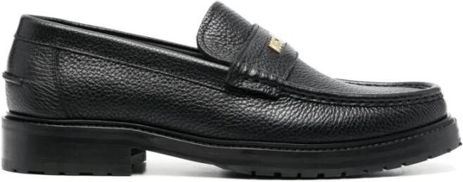 Moschino Zwarte Leren Loafers voor Mannen Black Heren