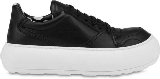 Moschino Zwarte Leren Panel Sneaker