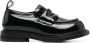 Moschino Zwarte leren platte schoenen - Thumbnail 1